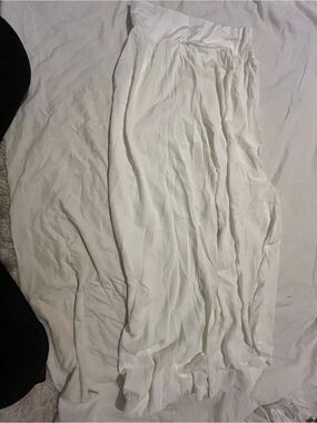SHEIN White Elastic Waist Flowy Pants